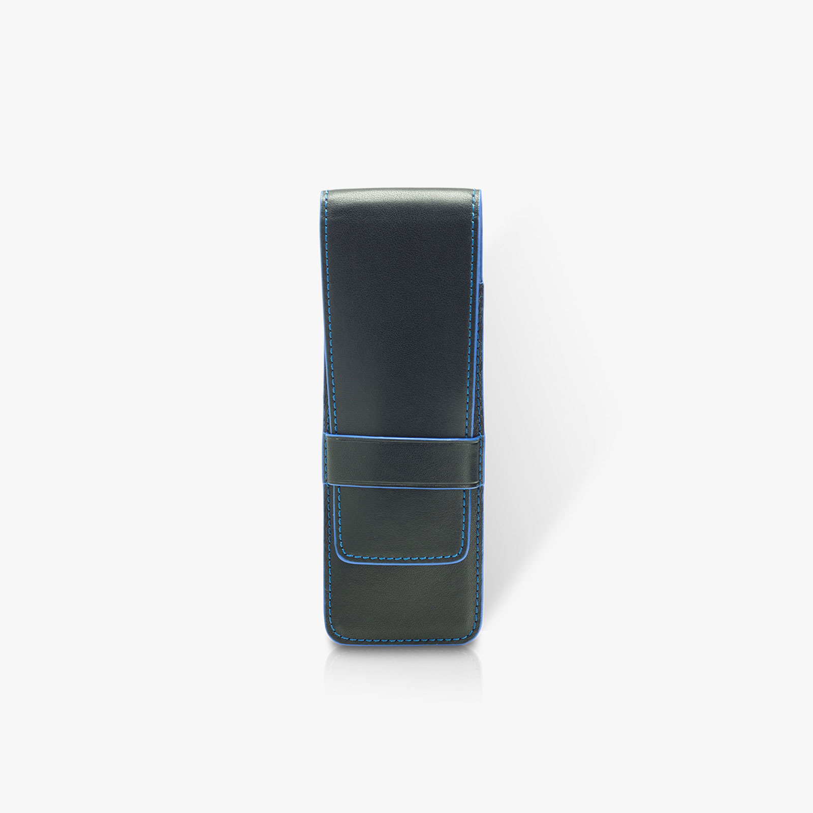 Boston - Pen case made of black & blue bovine leather